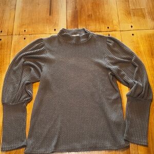 Everly Grey Waffle Knit Mock ‎ Turtleneck Sweater